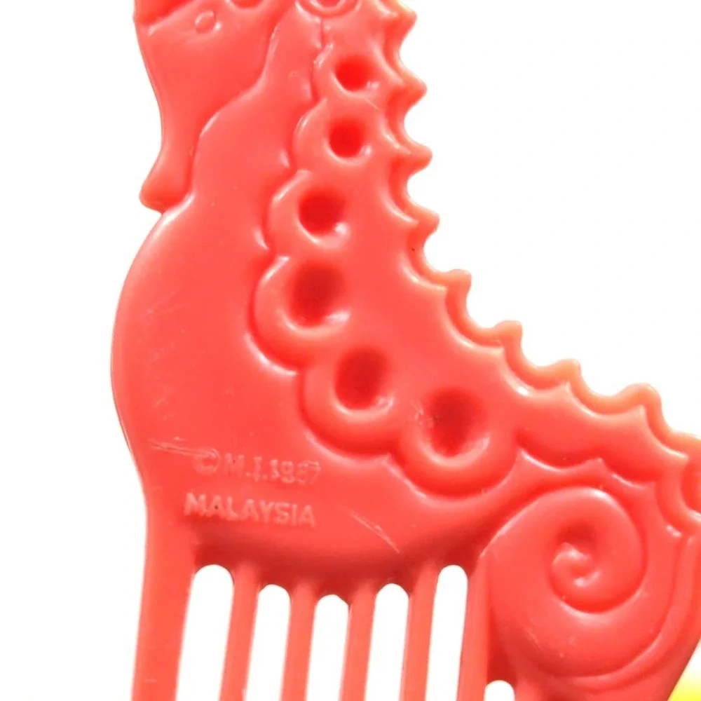 VTG‎ 1987 Mattel Barbie Island Fun Seahorse Comb Brush Accessory Lot Pink Orange